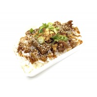 Witte rijst met kip yakitori